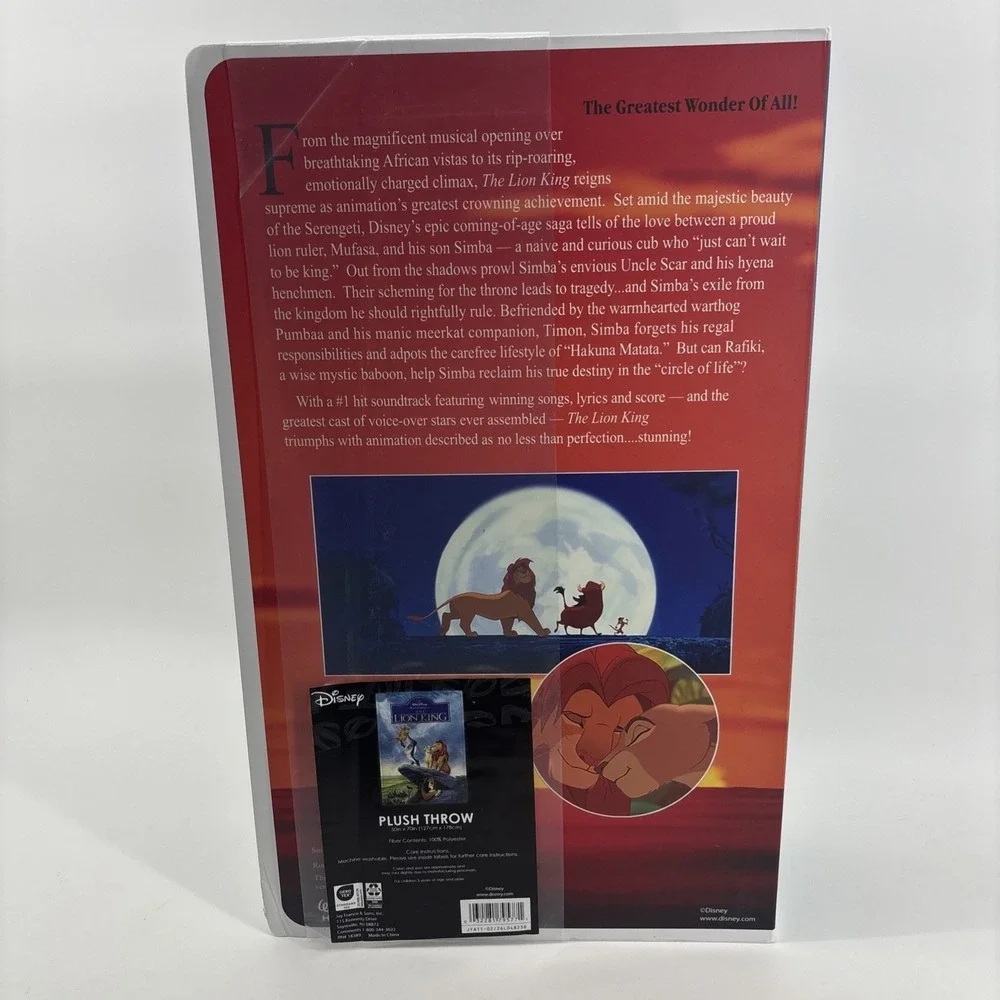Disney The Lion King Classic VHS Boxed Silk Touch Throw Blanket 50